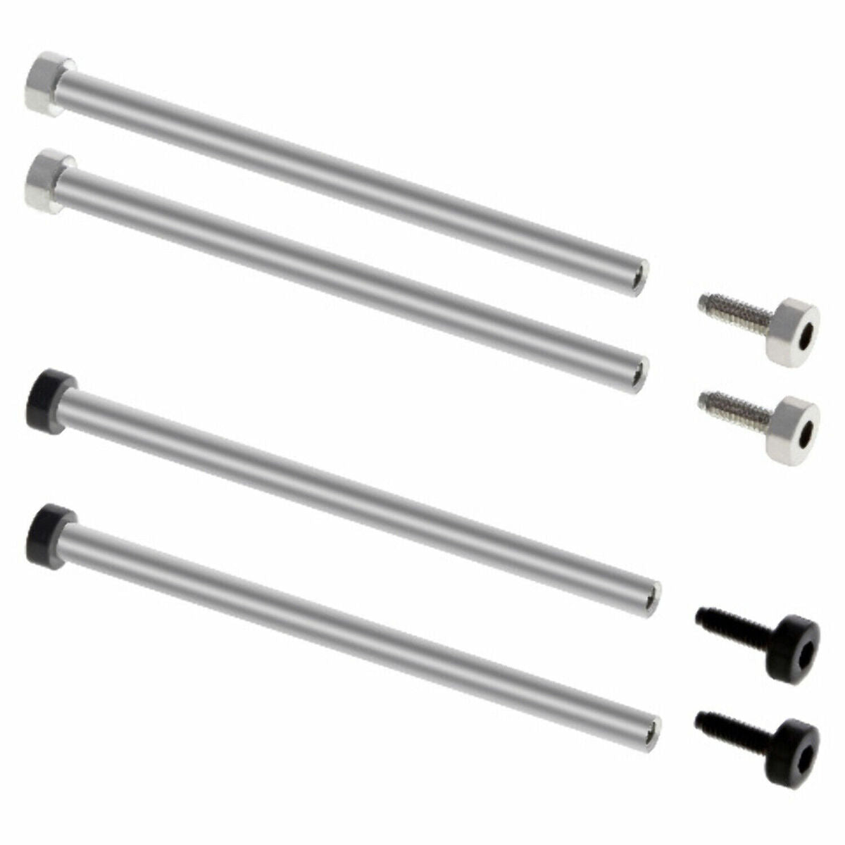 TUBE BAR & SCREW SET FOR BELL & ROSS BR-01 RUBBER WATCH STRAP BAND STEEL 30,31MM, Black