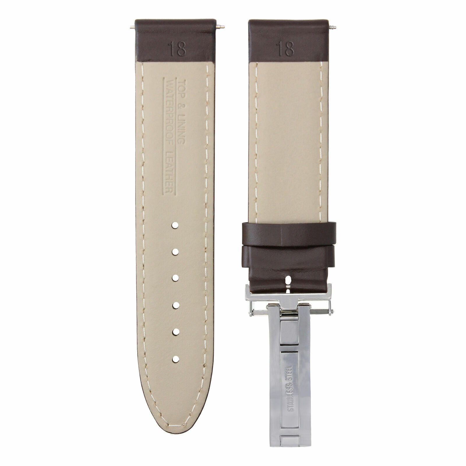 SMOOTH LEATHER WATCH BAND STRAP FOR BREITLING WATCH - 19MM