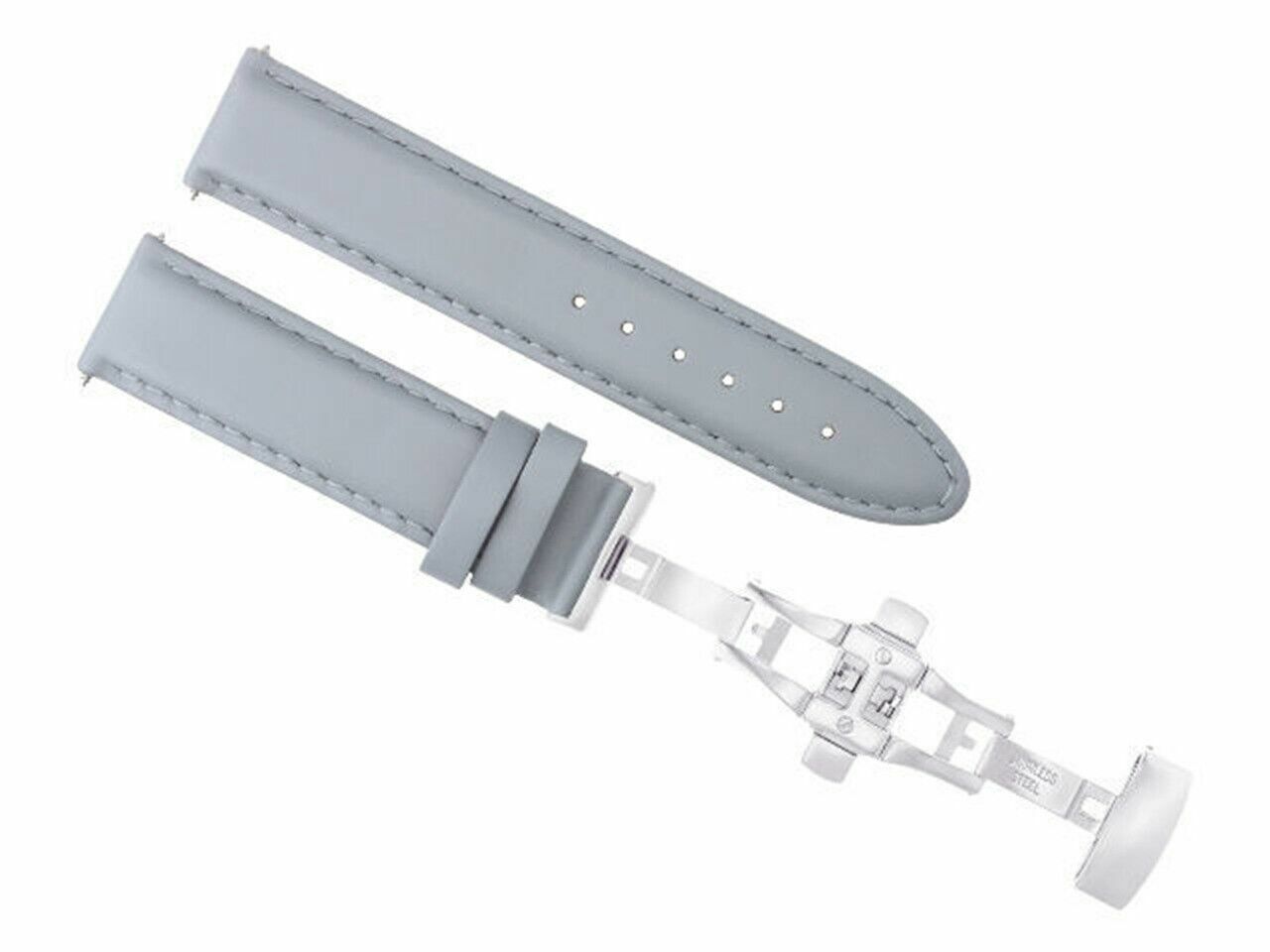 SMOOTH LEATHER WATCH BAND STRAP FOR TISSOT WATCH DEPLOYMENT - 20MM