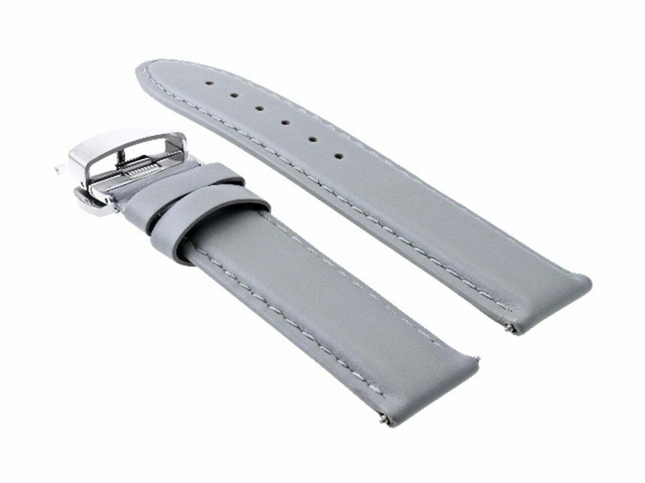SMOOTH LEATHER WATCH BAND STRAP FOR TISSOT WATCH DEPLOYMENT - 20MM