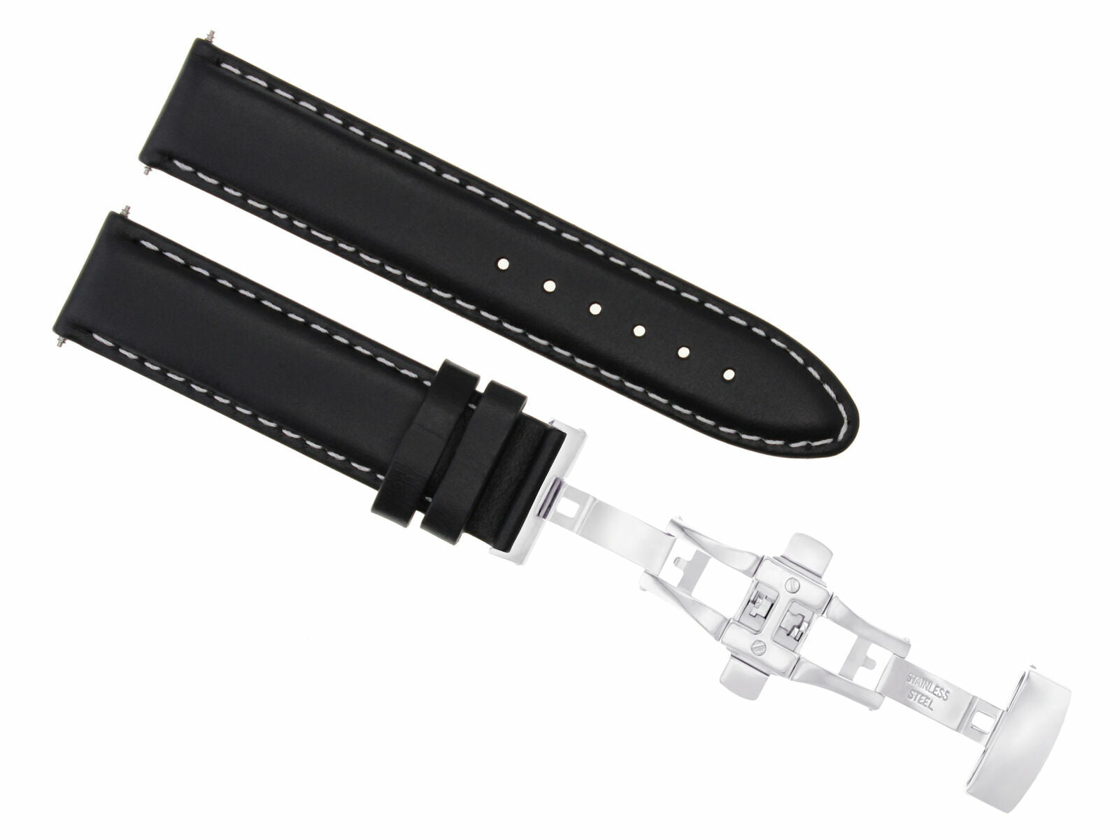 SMOOTH LEATHER WATCH BAND STRAP FOR TISSOT WATCH DEPLOYMENT - 22MM