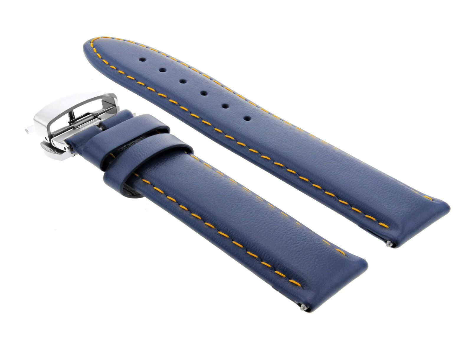 SMOOTH LEATHER WATCH BAND STRAP FOR TISSOT WATCH DEPLOYMENT - 19MM