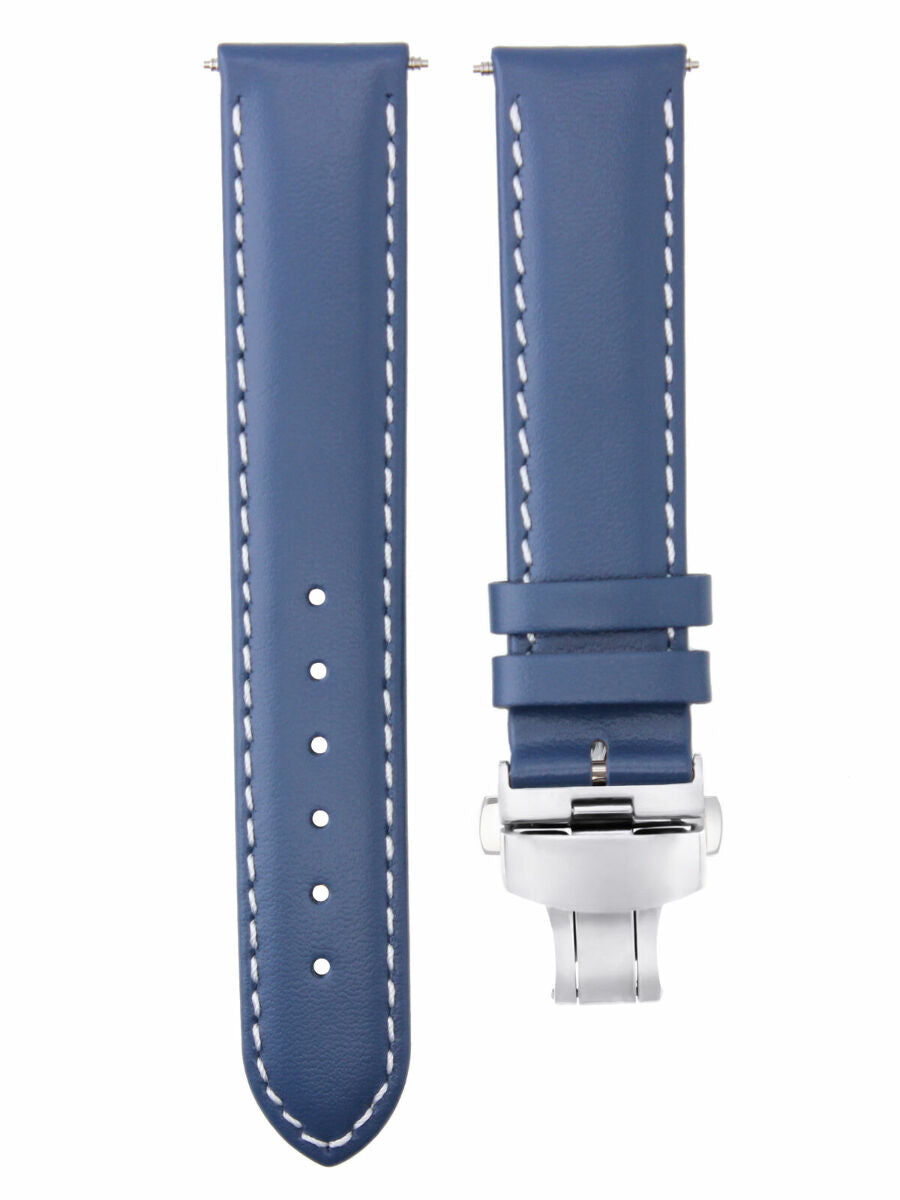 SMOOTH LEATHER WATCH BAND STRAP FOR TISSOT WATCH DEPLOYMENT - 20MM