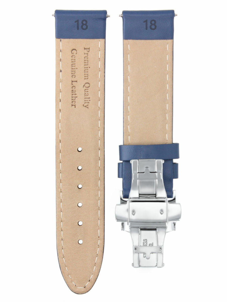 SMOOTH LEATHER WATCH BAND STRAP FOR TISSOT WATCH DEPLOYMENT - 20MM