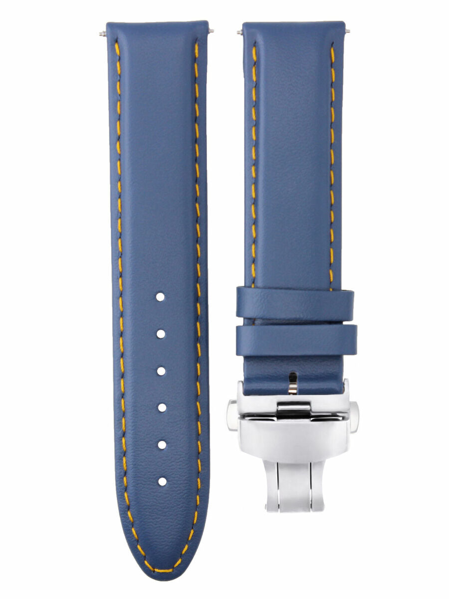 SMOOTH LEATHER WATCH BAND STRAP FOR TISSOT WATCH DEPLOYMENT - 20MM