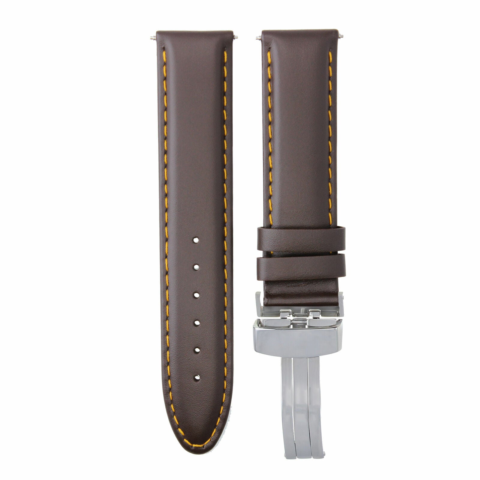 SMOOTH LEATHER WATCH BAND STRAP FOR TISSOT WATCH DEPLOYMENT - 20MM