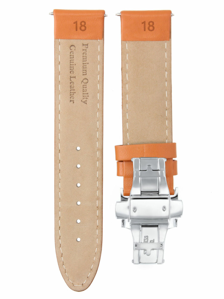 SMOOTH LEATHER WATCH BAND STRAP FOR TISSOT WATCH DEPLOYMENT - 20MM