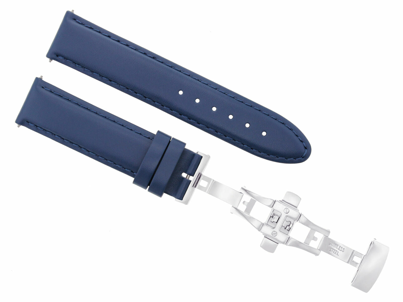 SMOOTH LEATHER WATCH BAND STRAP FOR TISSOT WATCH DEPLOYMENT - 22MM