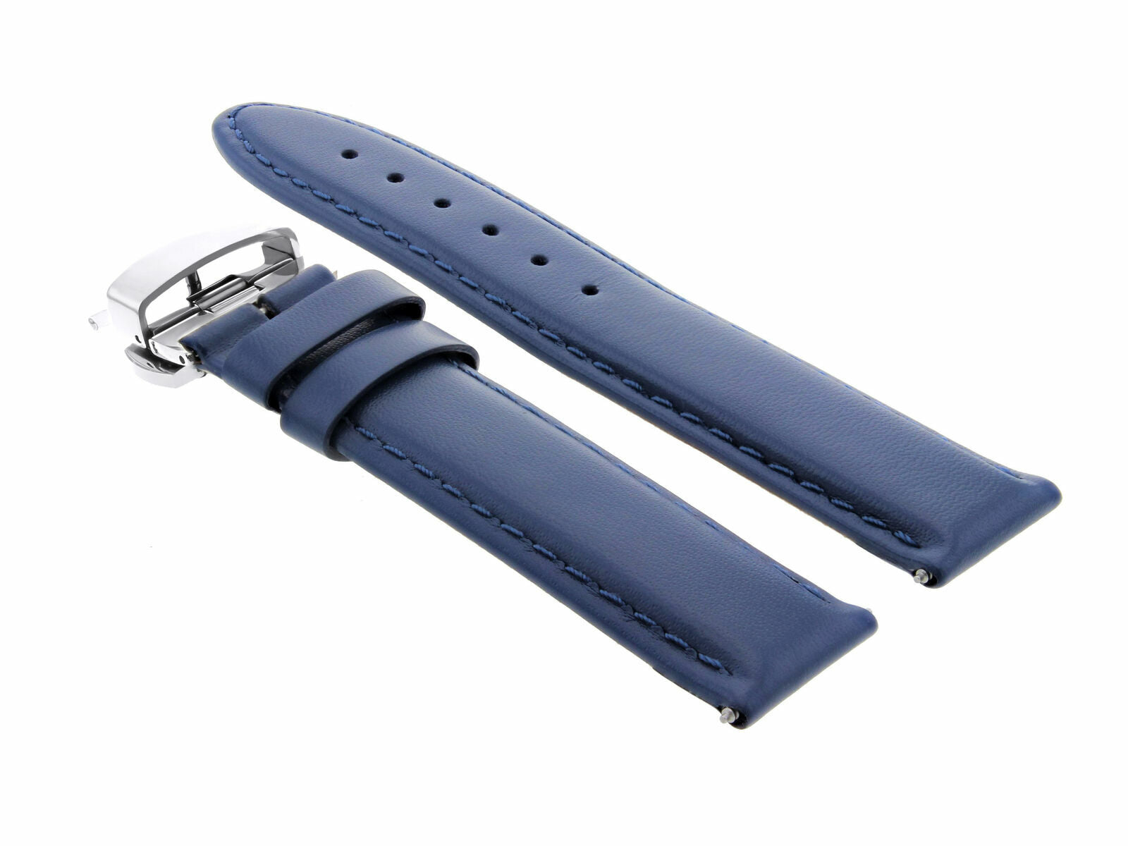 SMOOTH LEATHER WATCH BAND STRAP FOR TISSOT WATCH DEPLOYMENT - 22MM