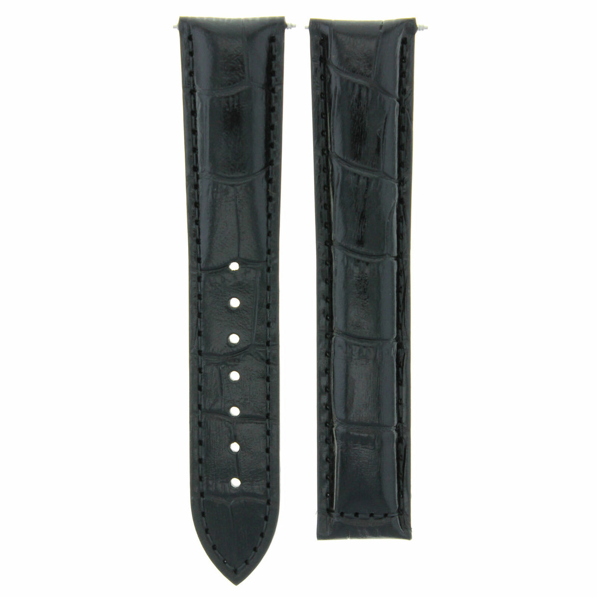 18MM 19MM 20MM 22MM 24MM REPLACEMENT LEATHER STRAP FOR UNIVERSAL WATCH BAND - Silver - Brushed, Black, view 2