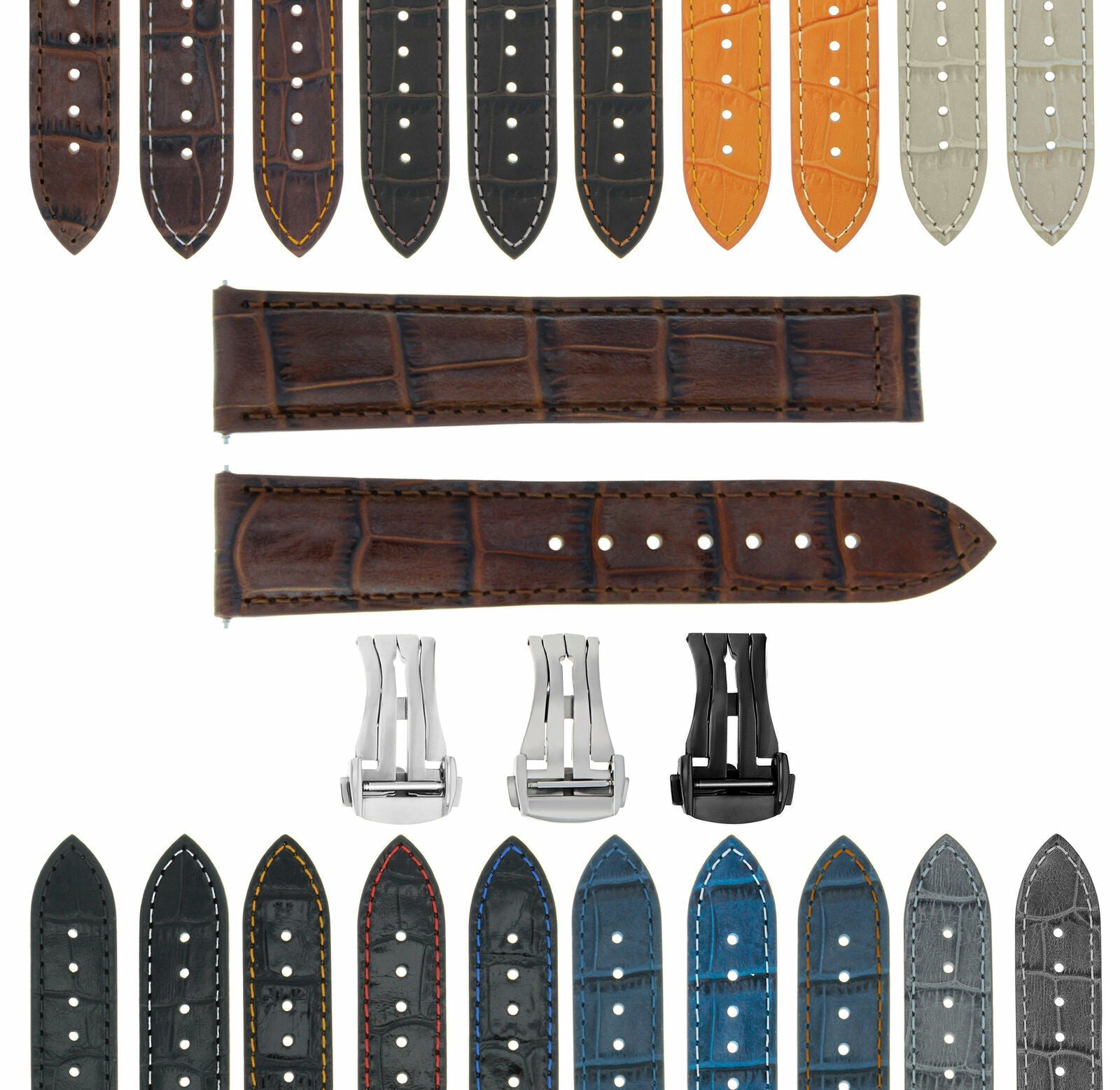 18MM 19MM 20MM 22MM 24MM REPLACEMENT LEATHER STRAP FOR UNIVERSAL WATCH BAND