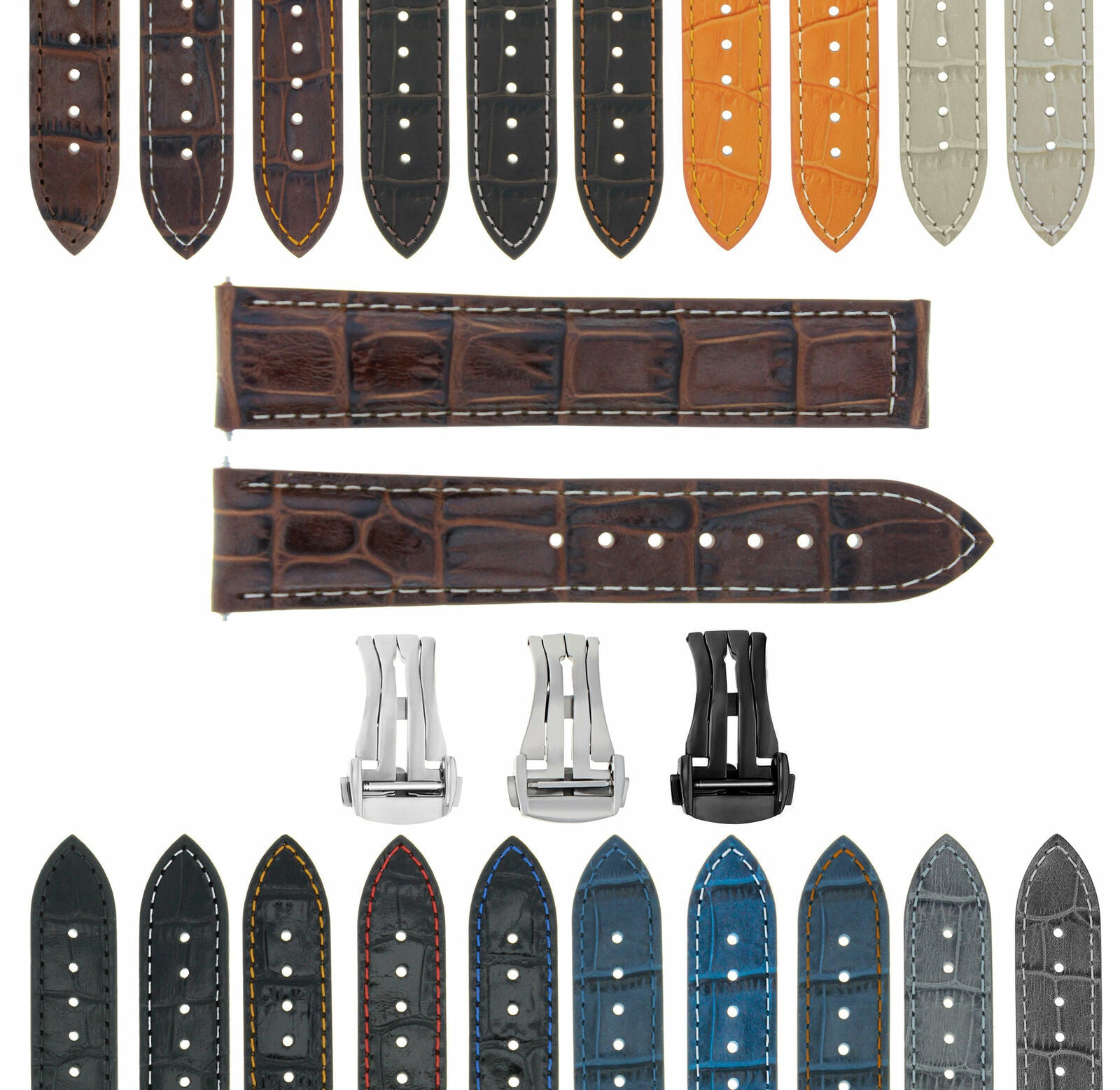 GENUINE LEATHER WATCH BAND STRAP FOR LONGINES WATCH - 19MM