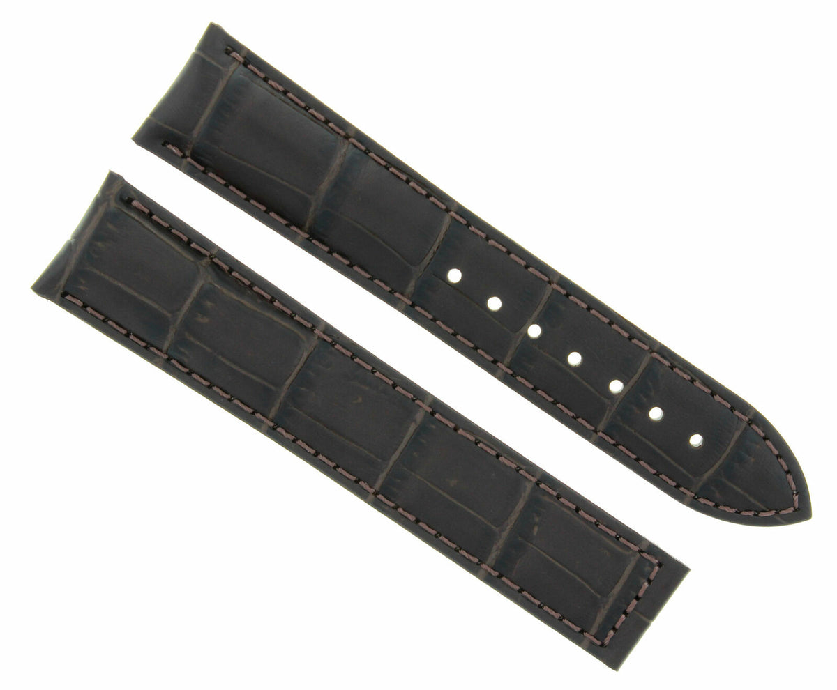 17-18-19-20-21-22-23-24MM GENUINE LEATHER WATCH BAND STRAP FOR TISSOT WATCH - Dark Brown with White Stitching, Dark Brown, view 3