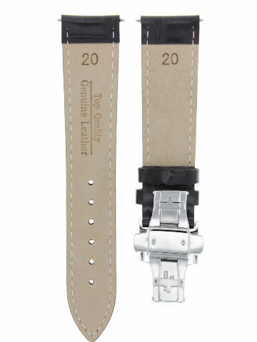 LEATHER WATCH BAND STRAP FOR BREITLING DEPLOYMENT CLAS - 19 MM