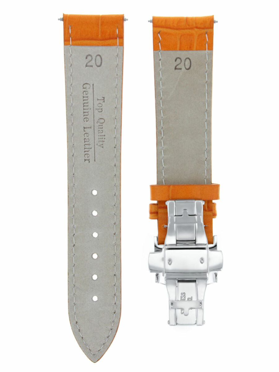 LEATHER WATCH BAND STRAP FOR TISSOT DEPLOYMENT CLASP - 19 MM