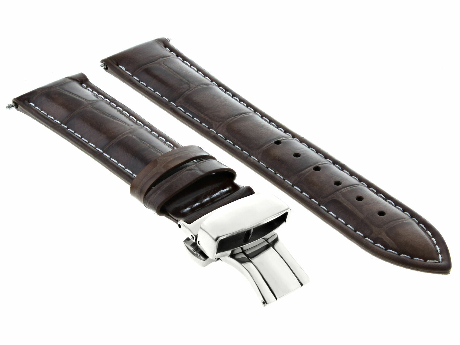 LEATHER WATCH BAND STRAP FOR TUDOR DEPLOYMENT CLASP - 24 MM