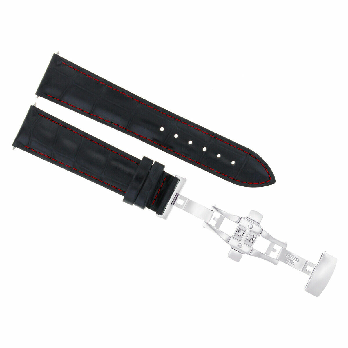 LEATHER WATCH BAND STRAP FOR TUDOR DEPLOYMENT CLASP - 24 MM