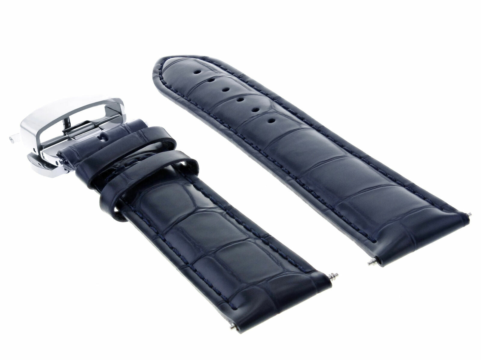LEATHER WATCH BAND STRAP FOR TUDOR DEPLOYMENT CLASP - 24 MM