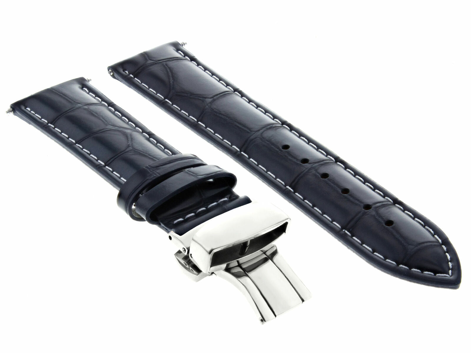 LEATHER WATCH BAND STRAP FOR TUDOR DEPLOYMENT CLASP - 24 MM
