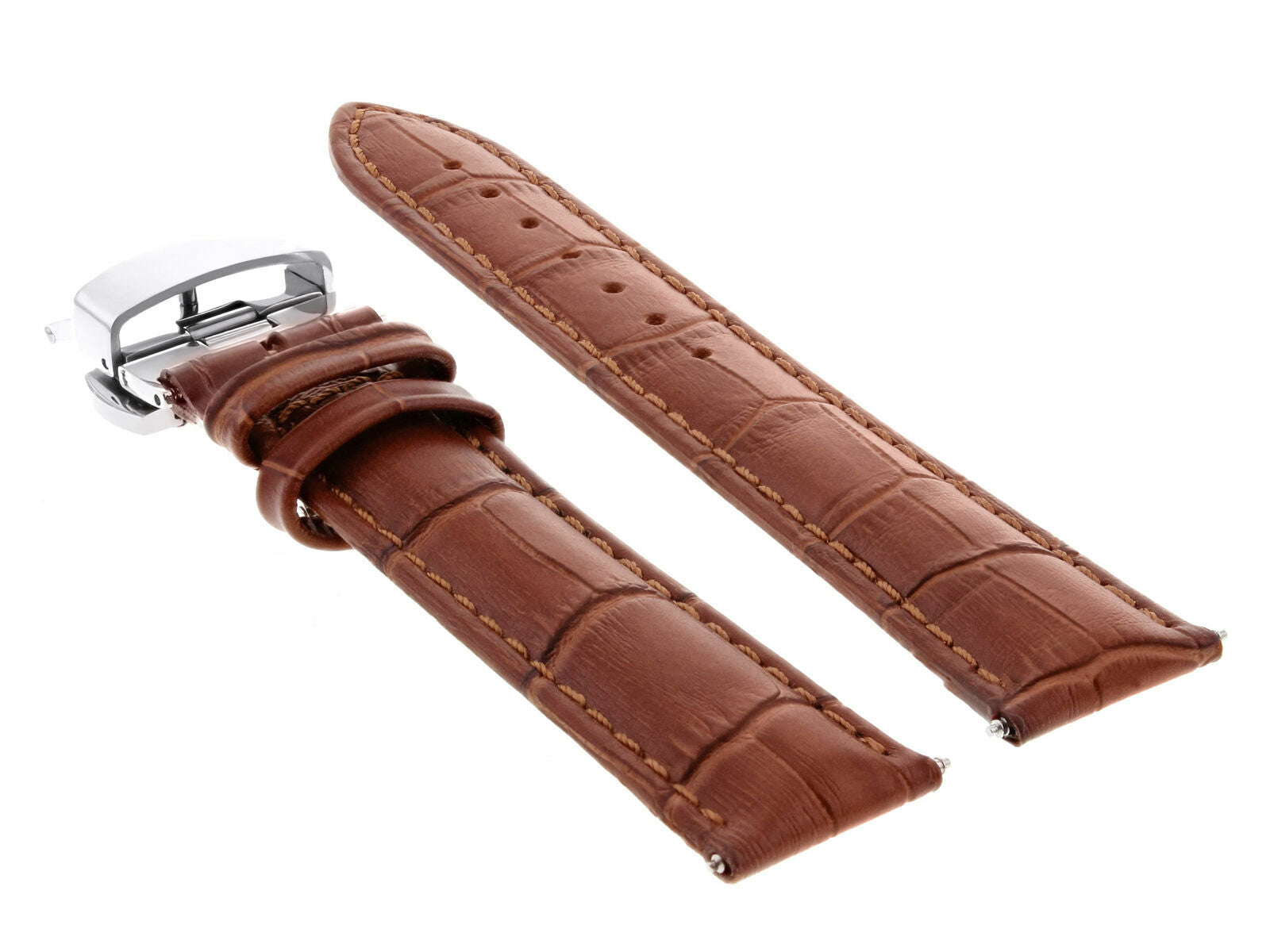 LEATHER WATCH BAND STRAP FOR TUDOR DEPLOYMENT CLASP - 24 MM