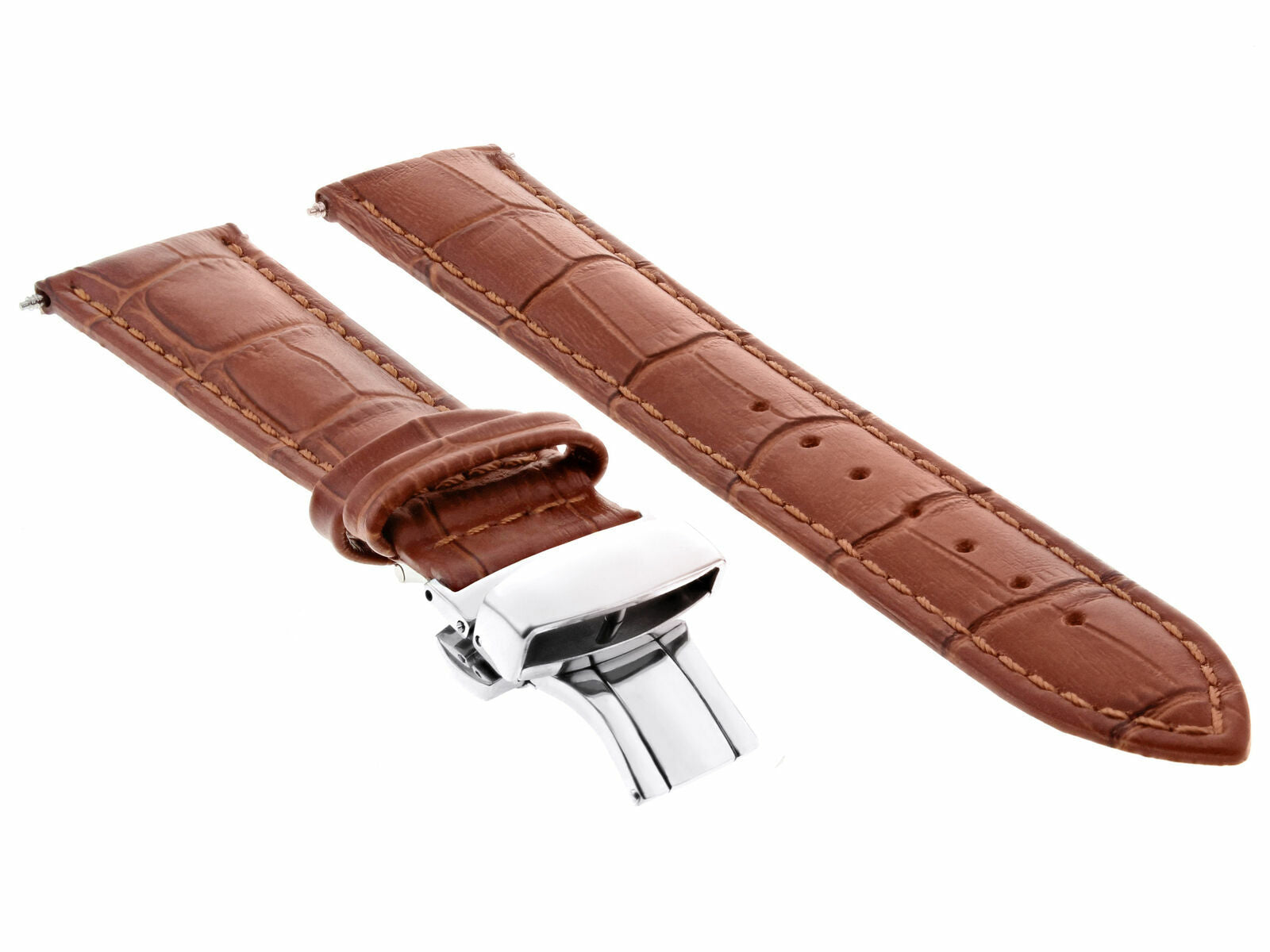 LEATHER WATCH BAND STRAP FOR TUDOR DEPLOYMENT CLASP - 24 MM