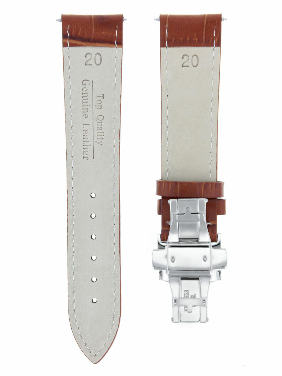 LEATHER WATCH BAND STRAP FOR TUDOR DEPLOYMENT CLASP - 24 MM