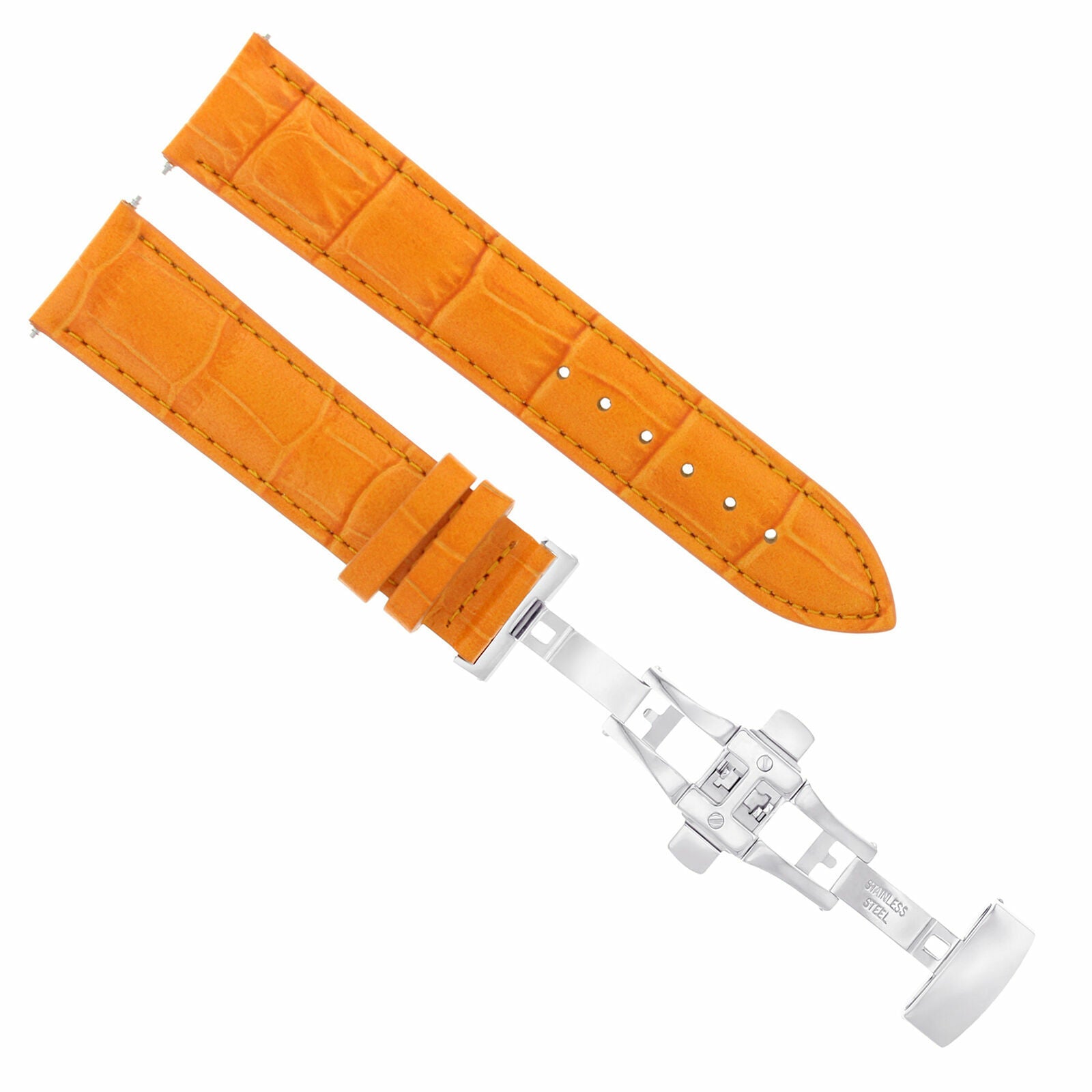 LEATHER WATCH BAND STRAP FOR TUDOR DEPLOYMENT CLASP - 24 MM