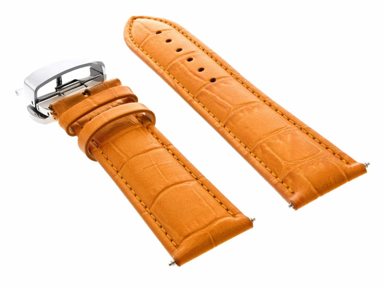 LEATHER WATCH BAND STRAP FOR TUDOR DEPLOYMENT CLASP - 24 MM