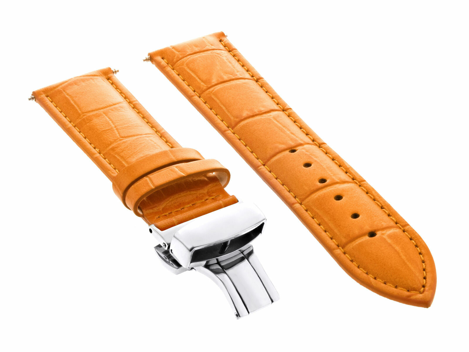 LEATHER WATCH BAND STRAP FOR TUDOR DEPLOYMENT CLASP - 24 MM