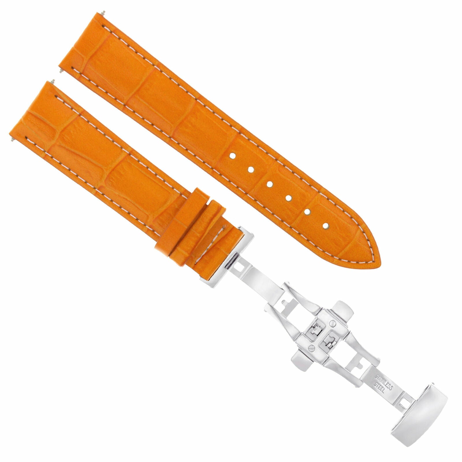 LEATHER WATCH BAND STRAP FOR TUDOR DEPLOYMENT CLASP - 24 MM
