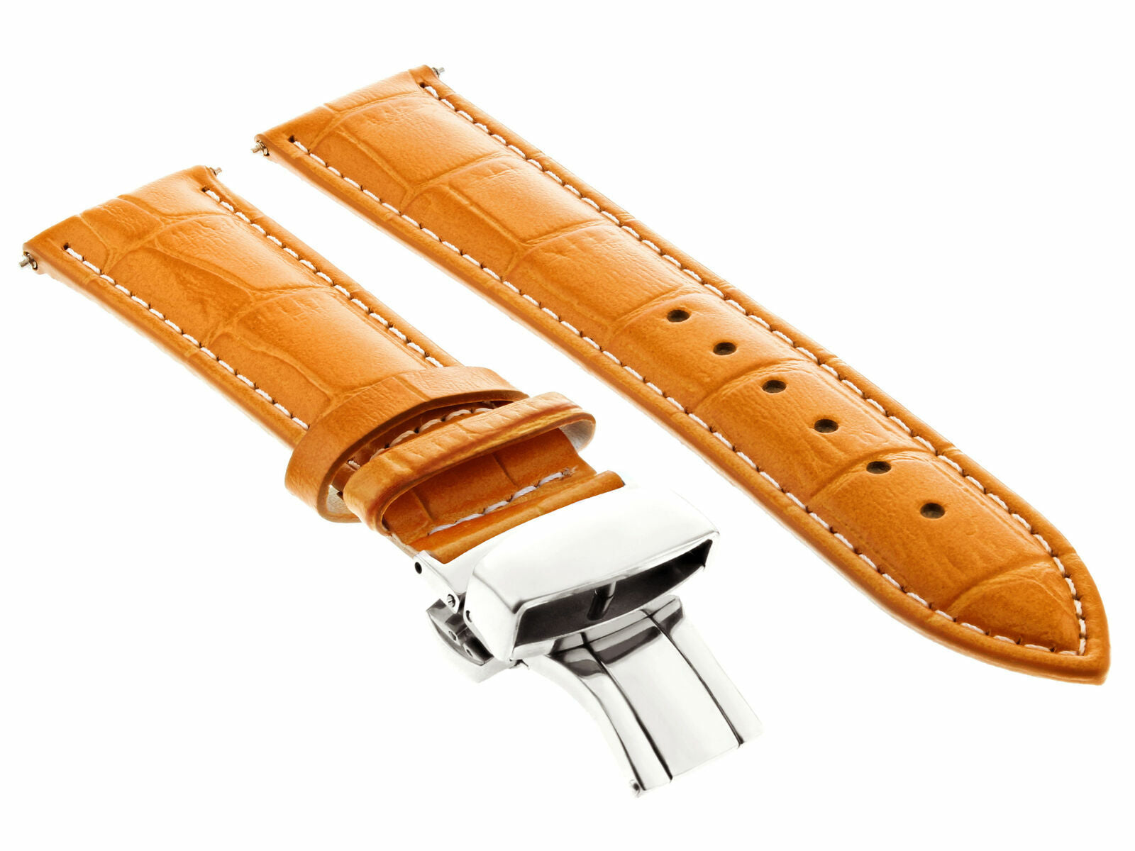 LEATHER WATCH BAND STRAP FOR TUDOR DEPLOYMENT CLASP - 24 MM