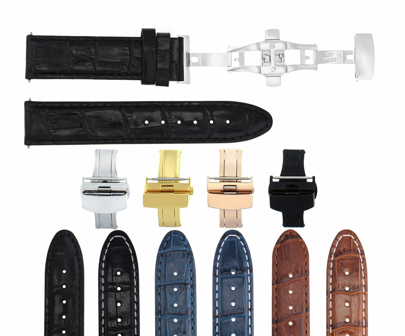 LEATHER WATCH BAND STRAP FOR TAG CARRERA MONACO WATCH + CLASP - 24MM