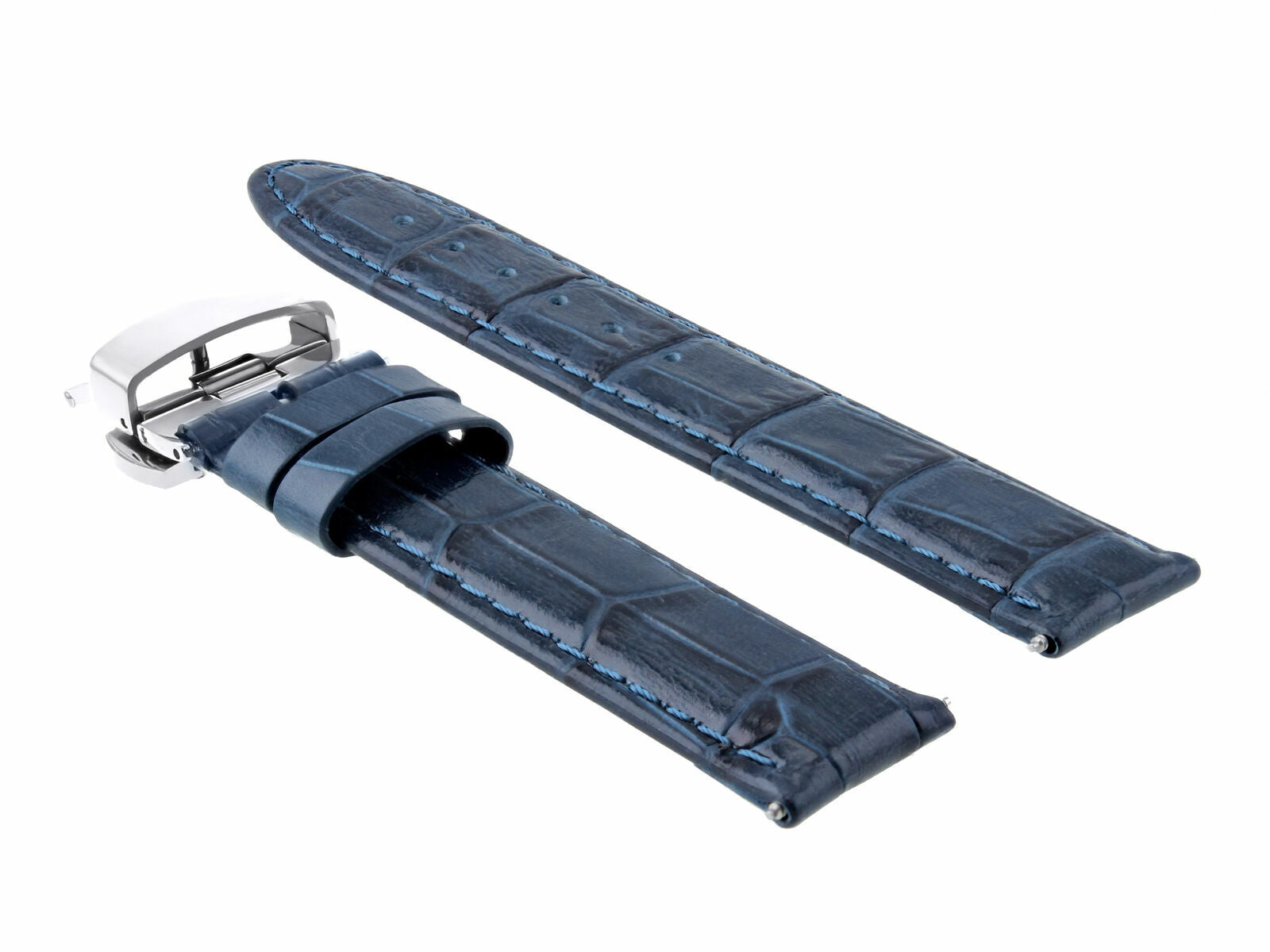 LEATHER WATCH BAND STRAP FOR TUDOR WATCH DEPLOYMENT CLASP - 19MM