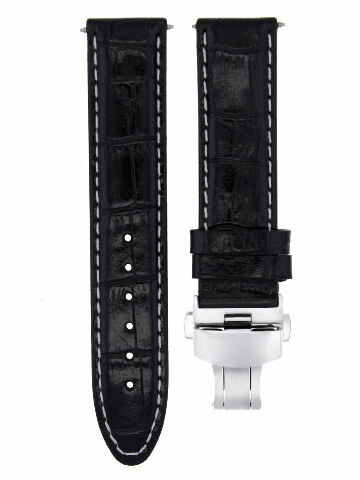 19MM & 20MM GENUINE LEATHER WATCH BAND STRAP FOR ROLEX WATCH DEPLOYMENT CLASP