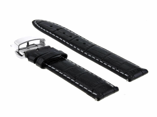19MM & 20MM GENUINE LEATHER WATCH BAND STRAP FOR ROLEX WATCH DEPLOYMENT CLASP