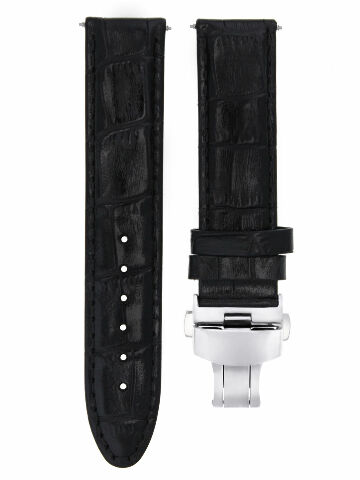 19MM & 20MM GENUINE LEATHER WATCH BAND STRAP FOR ROLEX WATCH DEPLOYMENT CLASP