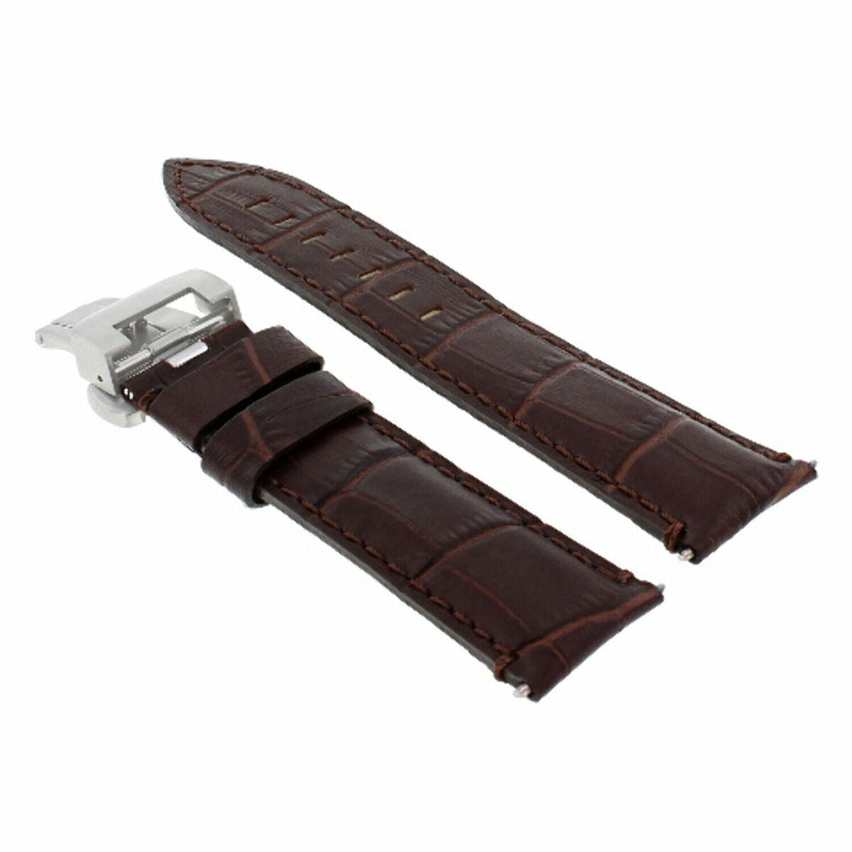 22MM-24MM GENUINE REPLACEMENT ITALIAN LEATHER STRAP FOR UNIVERSAL WATCH BAND, Brown, view 4