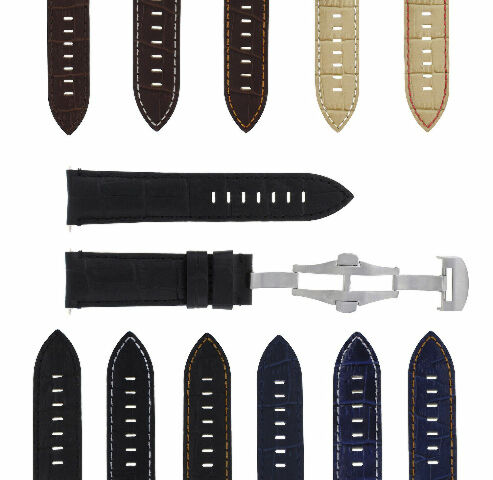 22MM-24MM GENUINE REPLACEMENT ITALIAN LEATHER STRAP FOR UNIVERSAL WATCH BAND