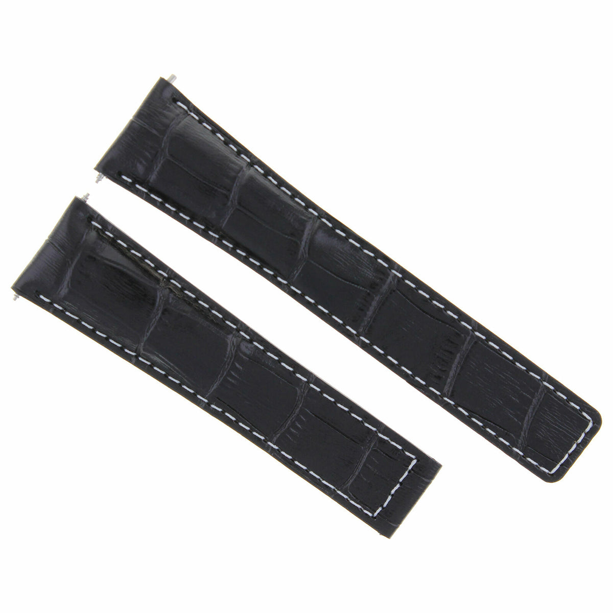 19-20-21-22MM TWO-PIECE LEATHER WATCH BAND STRAP WITH DEPLOYMENT CLASP FOR WATCH