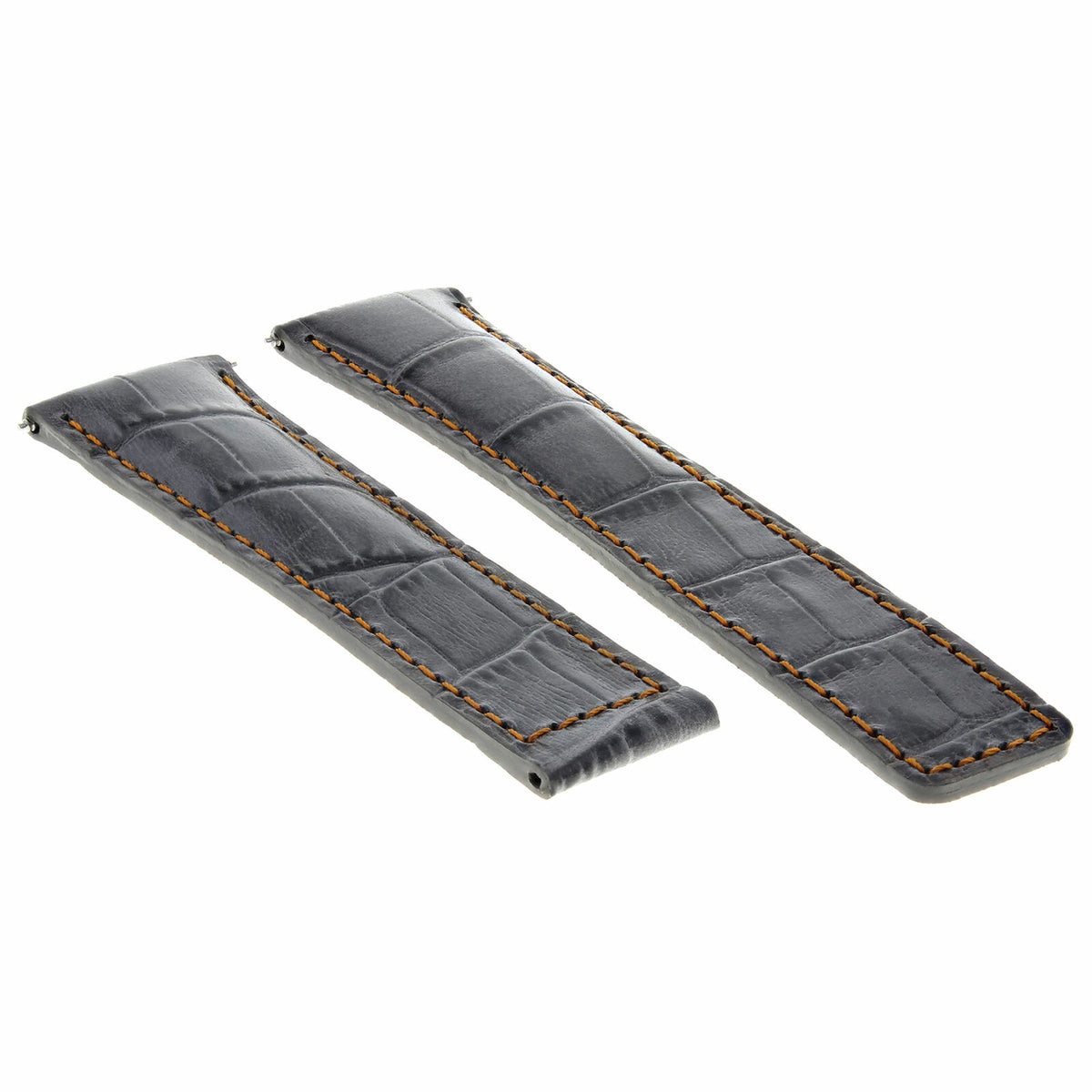 19-20-21-22MM TWO-PIECE LEATHER WATCH BAND STRAP WITH DEPLOYMENT CLASP FOR WATCH