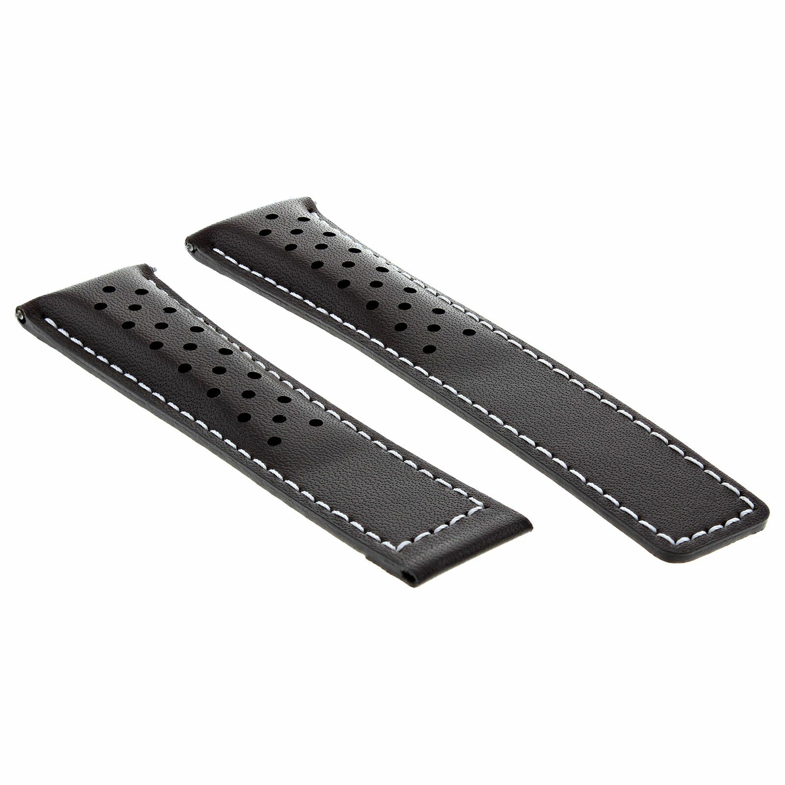 LEATHER WATCH BAND STRAP FOR ORIS ARTIX SPORT CHRONOGRAPH PERFORAT + CLASP 19MM