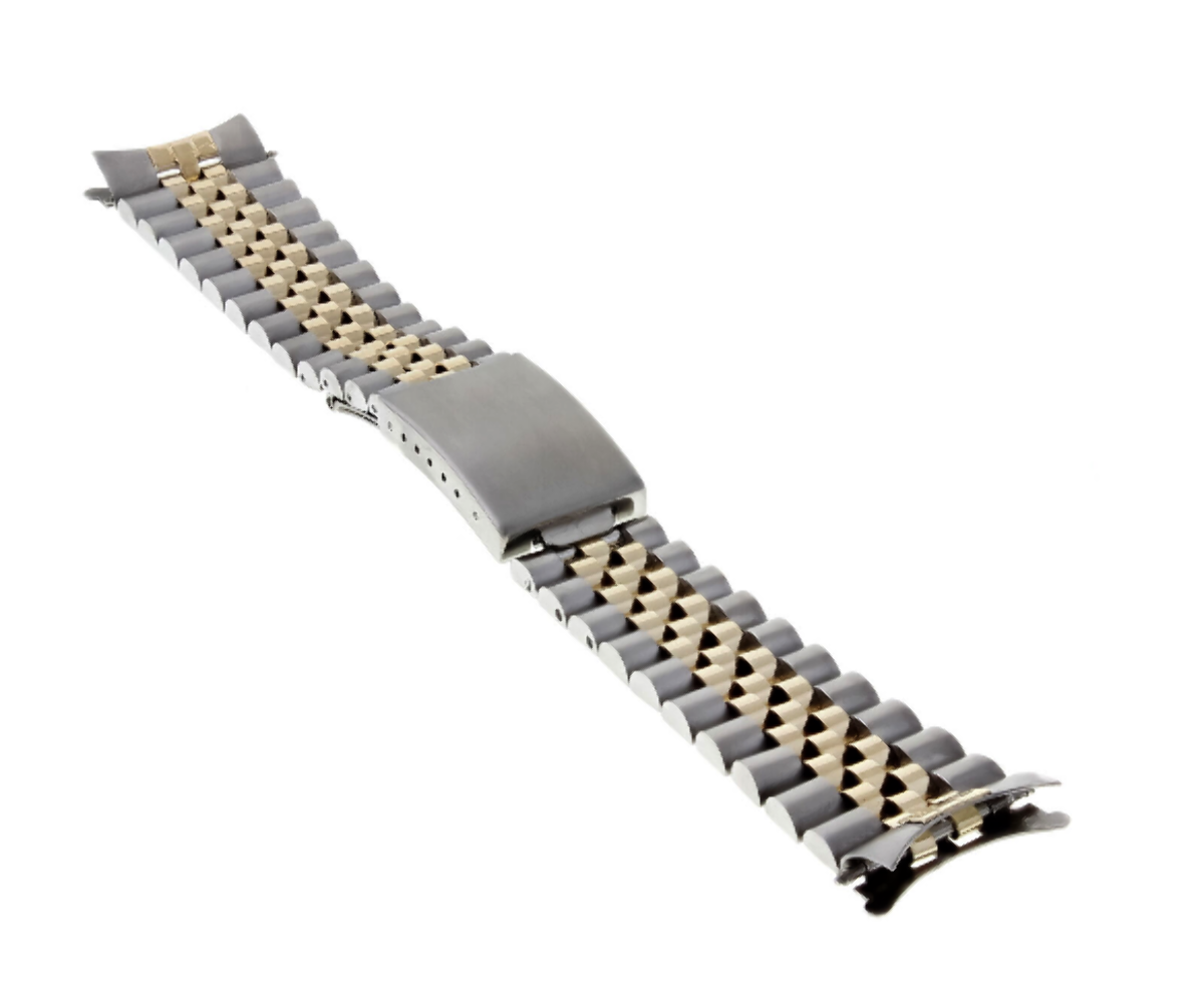JUBILEE WATCHBAND FOR 34MM ROLEX DATE AIRKING 14000 14010 REAL GOLD 14K/SS 19MM