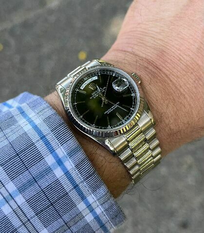 CUSTOM STRAP END LINK FOR ROLEX PRESIDENT DAY DATE 18KY REAL GOLD 118238 118239