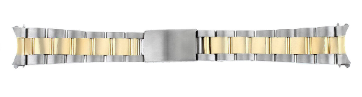 OYSTER WATCH BAND FOR MENS 34MM ROLEX DATE 1601 1500 14000 REAL GOLD 18K/SS 19MM