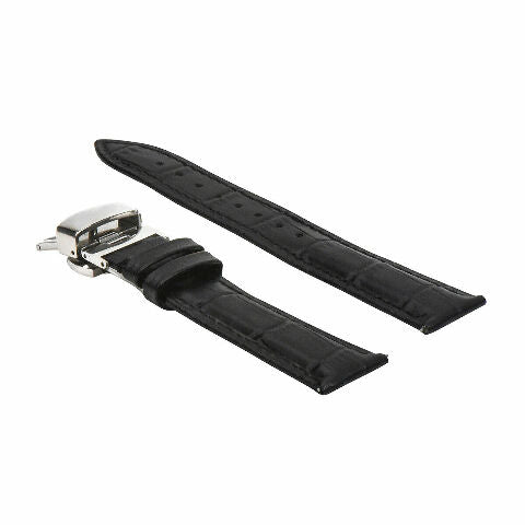 16-18-19-20-22-24MM LEATHER WATCH BAND STRAP UNIVERSAL DEPLOYMENT CLASP STEEL