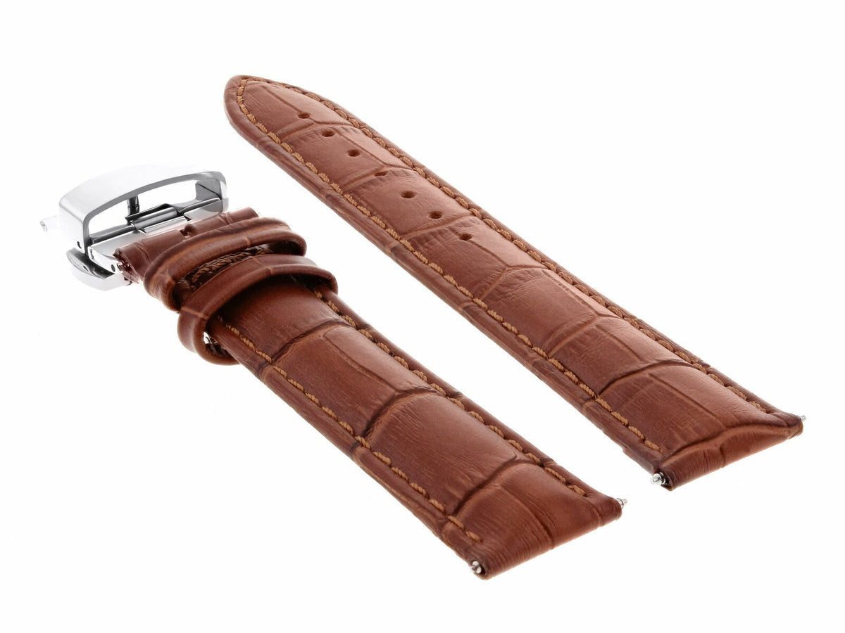17MM-24MM GENUINE REPLACEMENT LEATHER WATCH BAND STRAP WITH CLASP FOR SEIKO, Tan, view 4