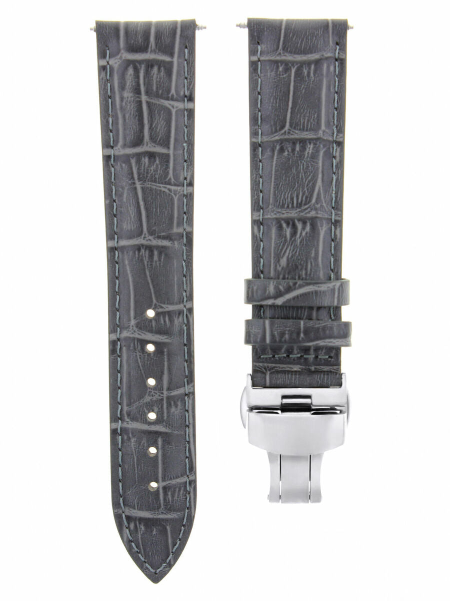 17MM-24MM GENUINE REPLACEMENT LEATHER WATCH BAND STRAP WITH CLASP FOR SEIKO, Grey, view 2