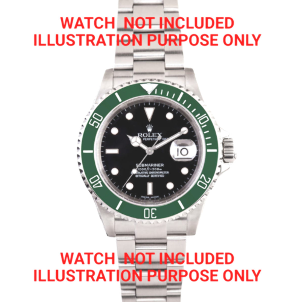 REPLACEMENT CERAMIC BEZEL INSERT GREEN FOR WATCH 37.60MM X 30.70MM