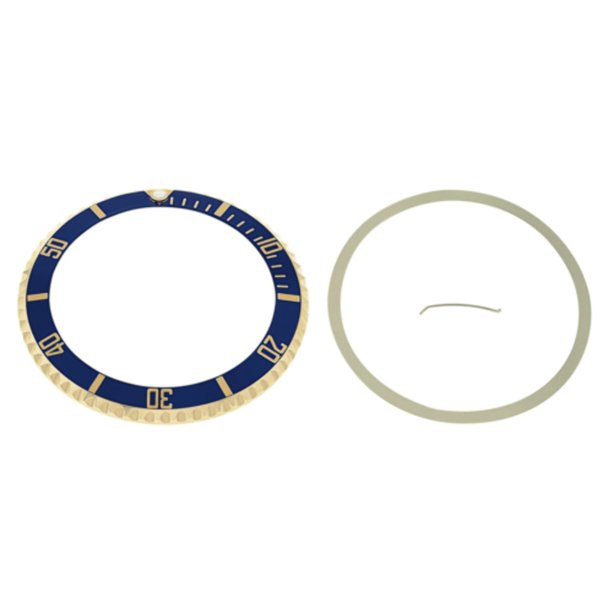 BEZEL & INSERT FOR ROLEX SUBMARINER SERTI 18KY 16610 16610LN REAL GOLD BLUE GF
