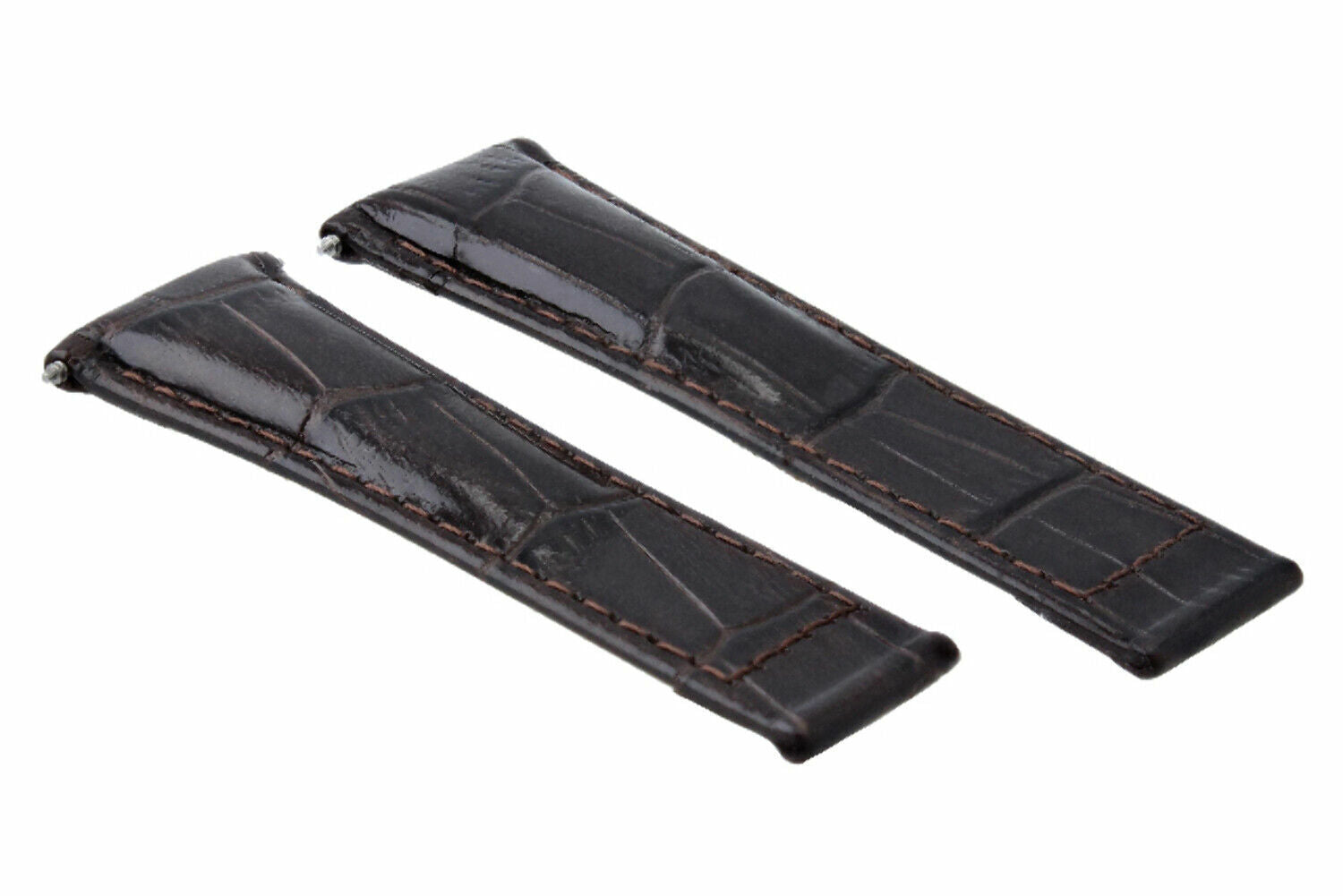 20MM LEATHER WATCH BAND STRAP FOR ROLEX DATEJUST 16013 16200,16233,16234 ENDLINK - SILVER - POISHED CENTER